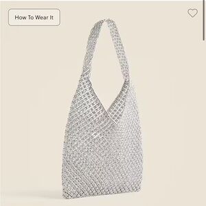 NWT: J. Crew handwoven metallic shoulder tote with Lurex® metallic threads
